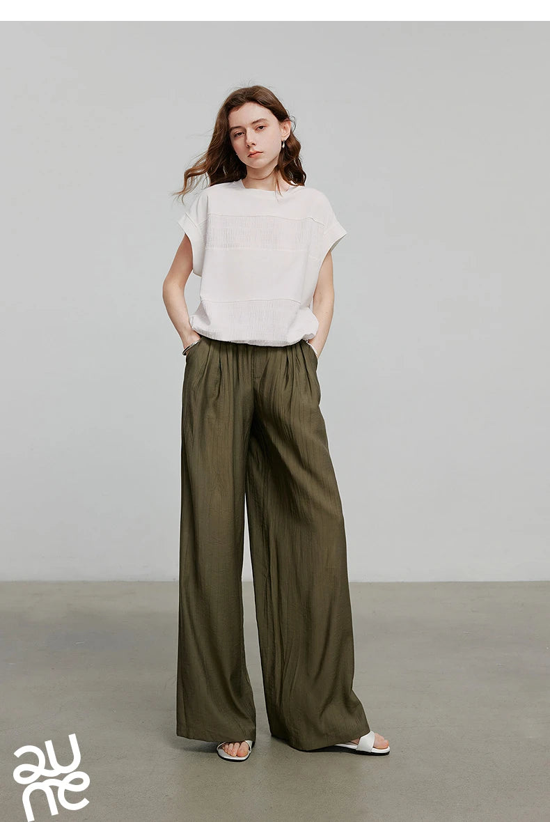 TOYOUTH Women Casual Pants 2025 Summer New Long Pants 8527002