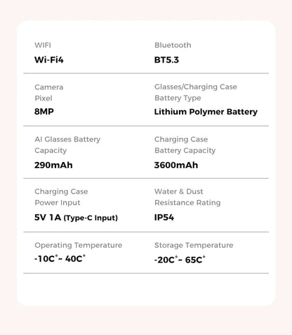 Lunettes connectées 2026 pour femmes, batterie externe 3600 mAh, caméra 800 W, traduction de plus de 120 langues, enregistrement vidéo, lecteur de musique, lunettes pour hommes