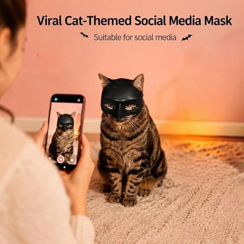 Halloween Bat Pet Mask for Cats Dogs Cool Black Cute Funny Photo Prop Pet Accessory Toy for Adults Holiday Party Decor Gift