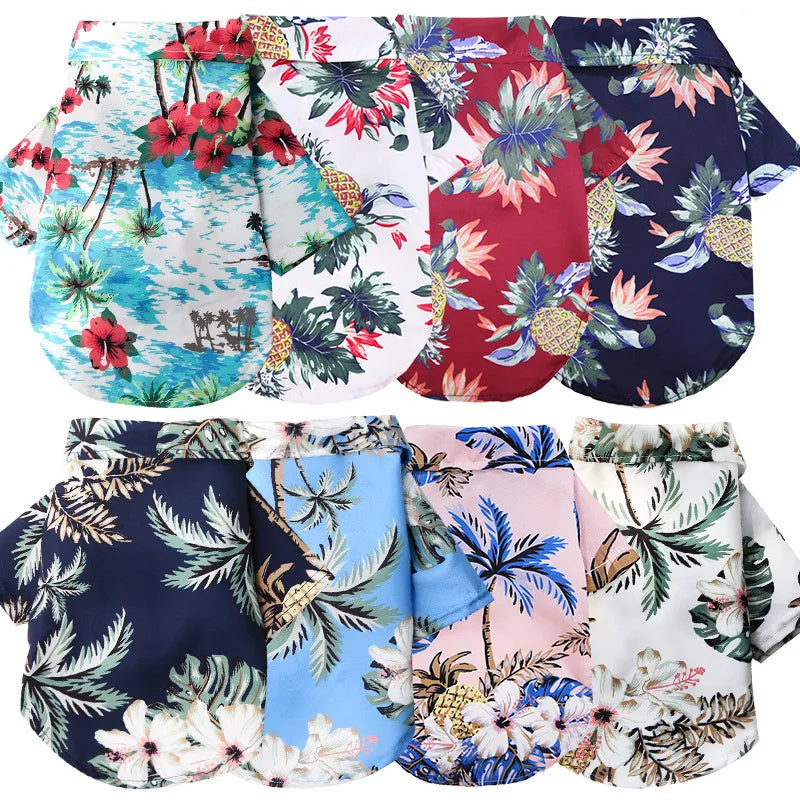 Hawaiian Style Pet Dog Clothe Summer SandBeach Dog Shirts for Small Medium Dogs Puppy Cat Clothing Ropa Perro Pug French Bulldog