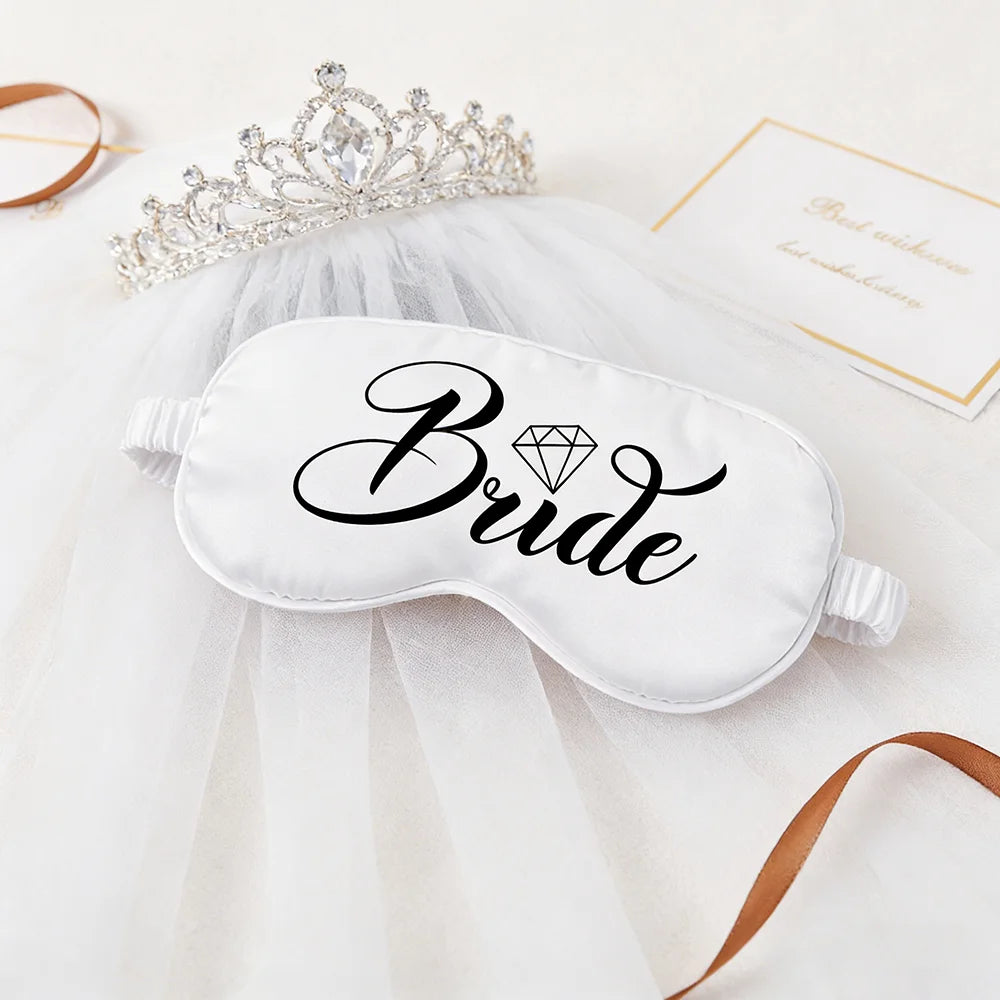 Bride/Groom Sleep Eye Mask Wedding Souvenir Bachelorette Party Accessories Honeymoon Travel Essentials for Couples Bridal Shower