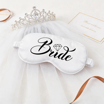 Bride/Groom Sleep Eye Mask Wedding Souvenir Bachelorette Party Accessories Honeymoon Travel Essentials for Couples Bridal Shower