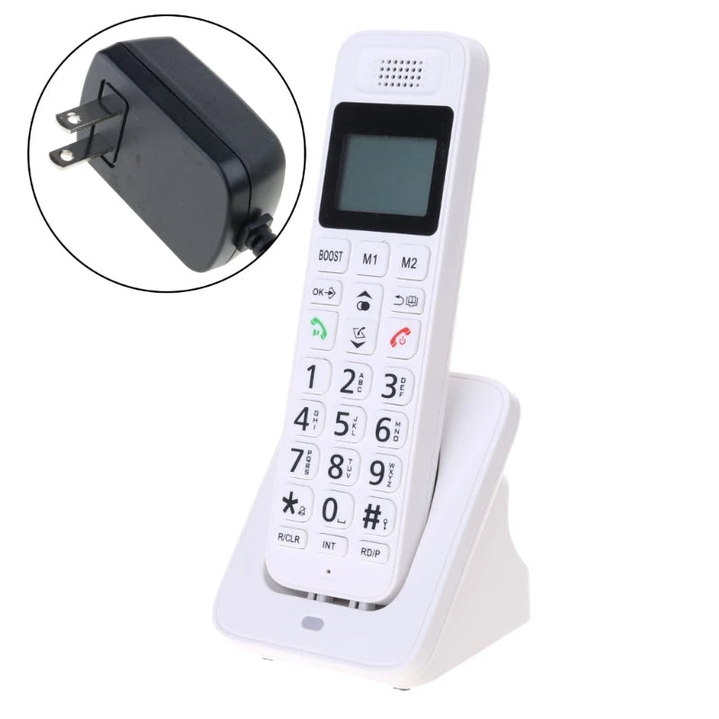 D1018 Digital Cordless Phone Large LED Display Telephone for Home Offices with Caller Display Handsfree Low Radiation