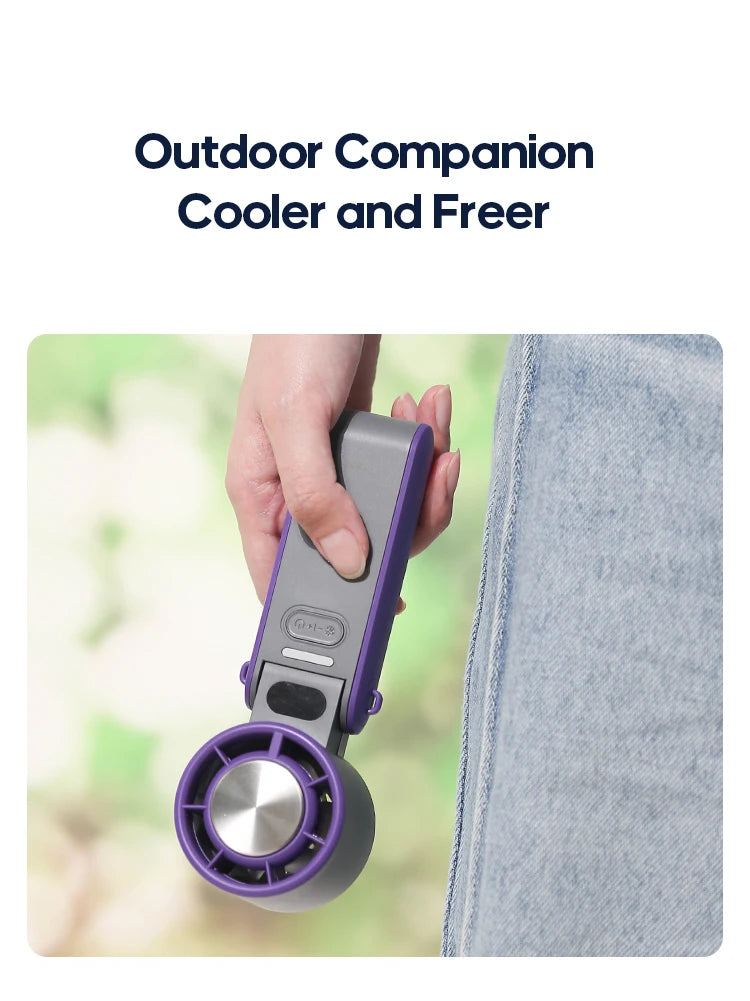 New Foldable Air Cooling Rechargeable Fan 3600mAh Portable Mini Handheld Fan 100-Speed Stepless Turbo Wind for Outdoor Travel