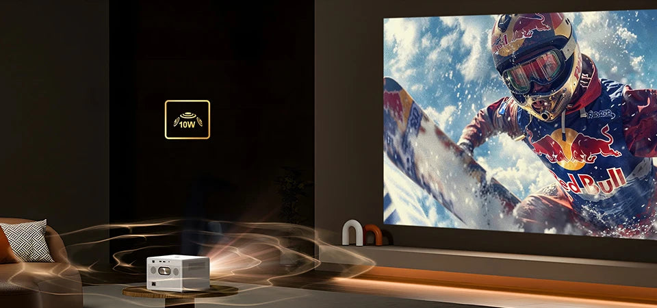 BYINTEK T5  Max Full HD 1080P Projector 4K 1000ANSI Android WiFi 6 Auto Focus ProfessionalBass Home Theater Projector for Video
