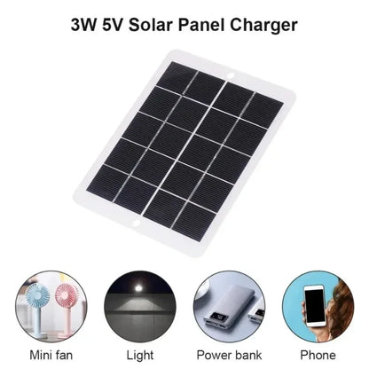 Portable 3W 5V solar panel Multipurpose Phone Camping Fan Light solar charger USB Solar Panel For Outdoors Emergency Supply