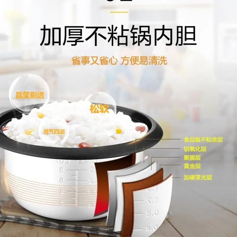 PQKERQE Half-Ball Shape Rice Cooker with 2L Large Capacity, 304 Stainless Steel Inner Pot, Suitable for 3-4 Person Household