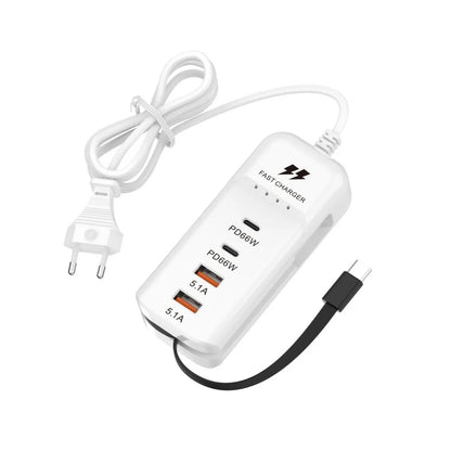 66W Muti Ports USB Type C Charger Socket EU/US/UK Fast Charging Plug Wall Adapter For Xiaomi Samsung Xiaomi Charger Power Strip