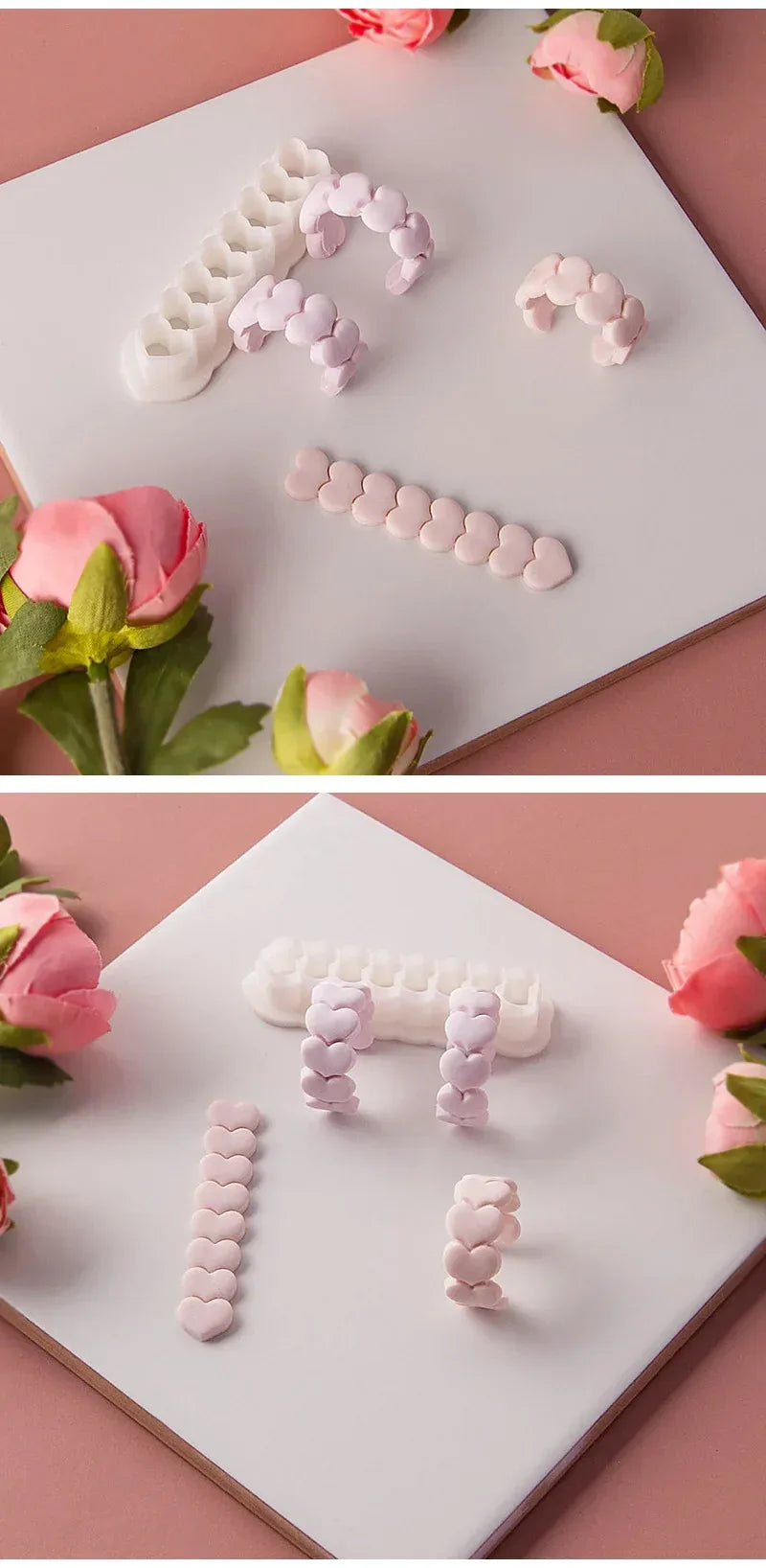 Valentine's Day Series Soft Ceramic Clay Molds Heart Jewelry Pendant Shape Cutting Mold DIY Polymer Clay Cutters Handmade Tools