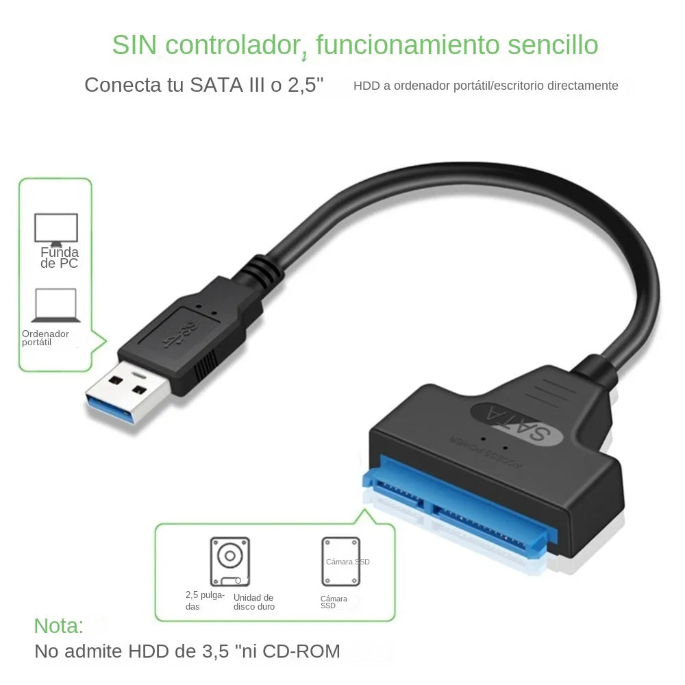 30CM SATA to USB 3.0 Adapter Cable For 2.5 inch Hard Drive HDD/SSD Data Transfer External Hard Disk Drive Converter Support UASP
