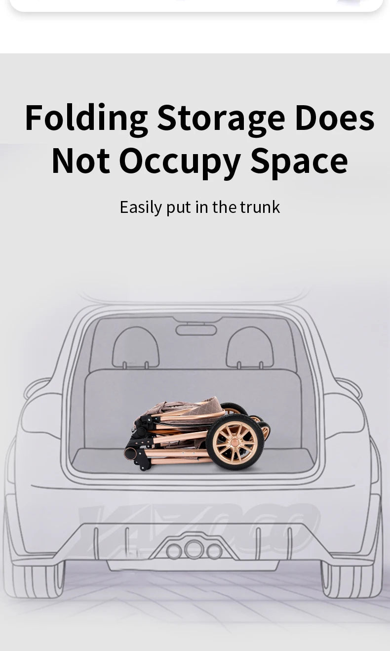 Newest Baby Stroller 3 in1 Multifunctional Stroller Easy Folding Travel Portable Baby Carriage Safety Seat EU Standard