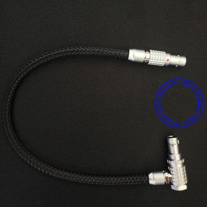 ARRI ALEXA RED Flexible Braid Power Cable for Teradek Bolt 4K XT LT, SmallHD monitor, 0B 2 Pin Straight Male to 2Pin Right Angle