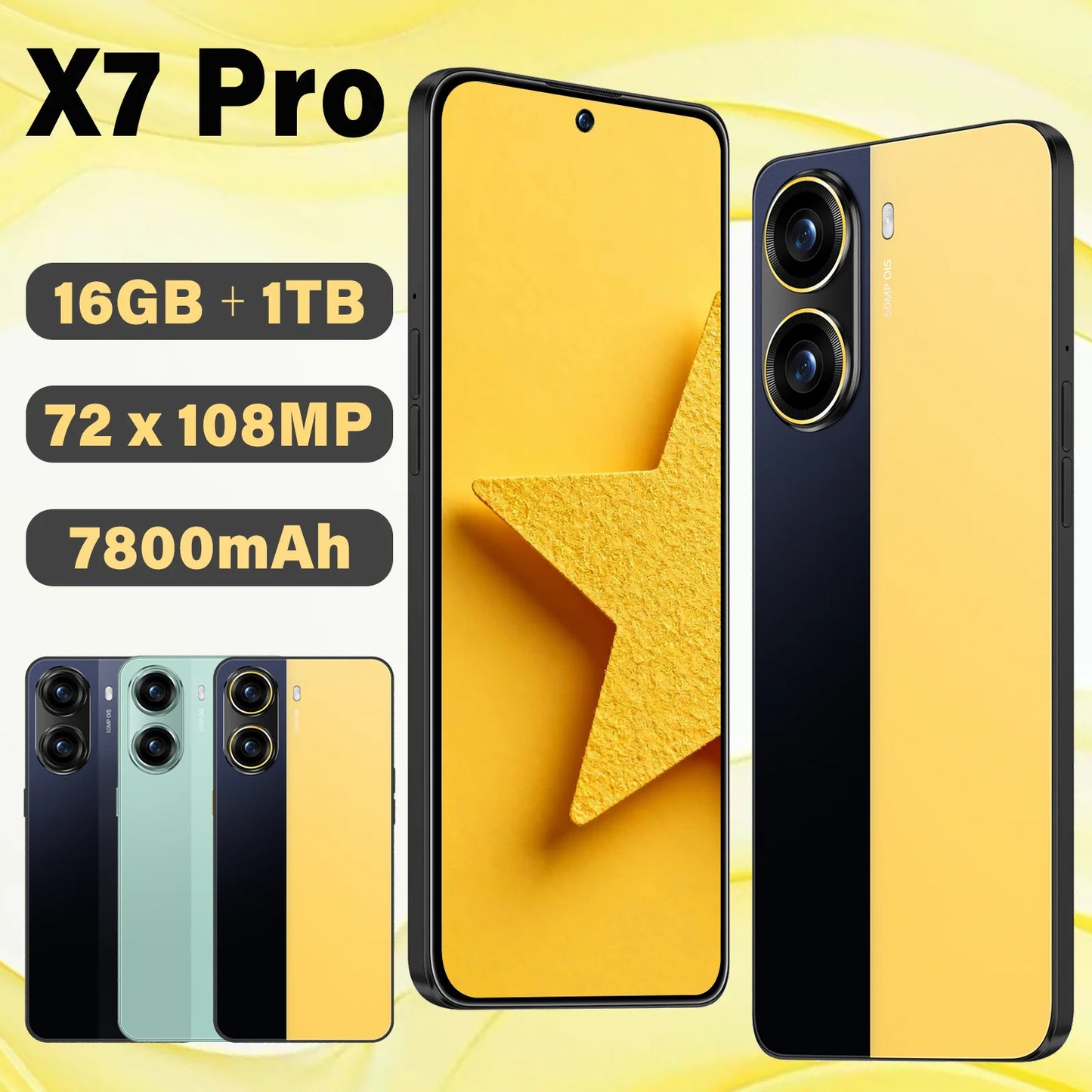 NEW Screen Protector For Android X7 Pro 7.3inch Original 7800mAh Battery Global Version HD screen WiFi