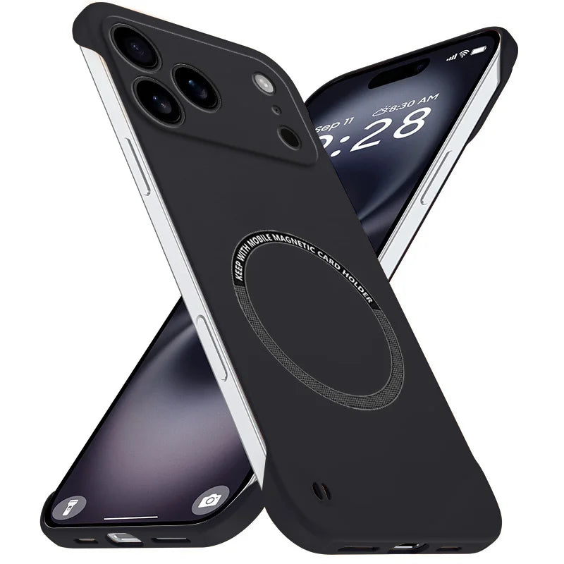 Magnetic Slim for iPhone 17 Pro Max Air Frameless Phone Cases Matte Anti-Scratch Hard PC Cover iPhoneAir 17Pro Shockproof Armor