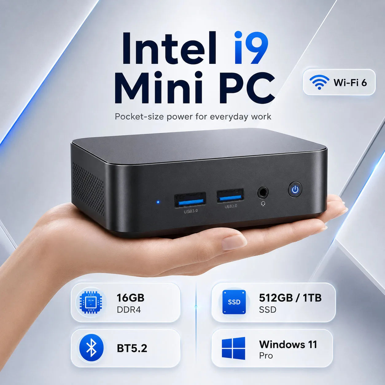 MINI Gaming PC Windows 11 Intel Core I9 10980hk 16GB 32GB RAM 1TB SSD WIFI 6 BT5.2 4K HD Mini Gaming Office Study PC
