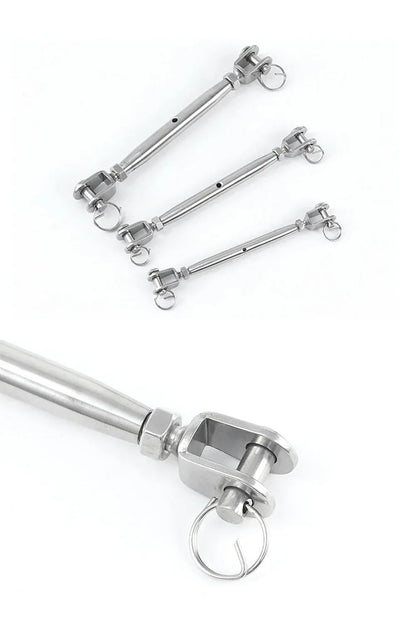 304 Stainless Steel Marine Closed Body Jaw Turnbuckle M5 M6 M8 M10 M12 M14 M16 for Rigging Screw Jaw Barrel Strainers
