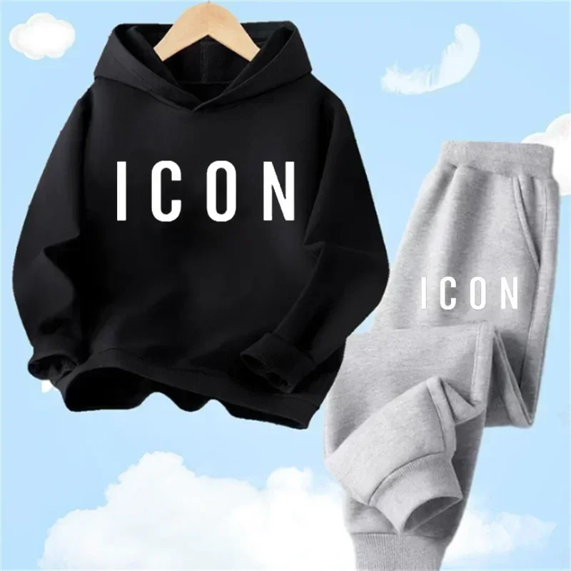 Spring Autumn New Fashion Kids Tracksuits 3-12 Years Boys and Girls Casual Sports Hoodie Tops+Pants 2PC Sets Children's Clothing