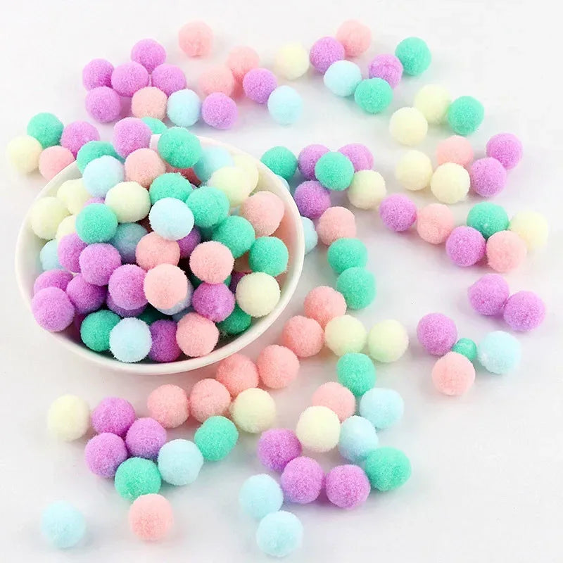 Mini Pompom Mixed Soft Round Pompones Balls Fluffy Pom Pom for Kids DIY Garment Handcraft Craft Supplies 8/10/15/20/25/30mm