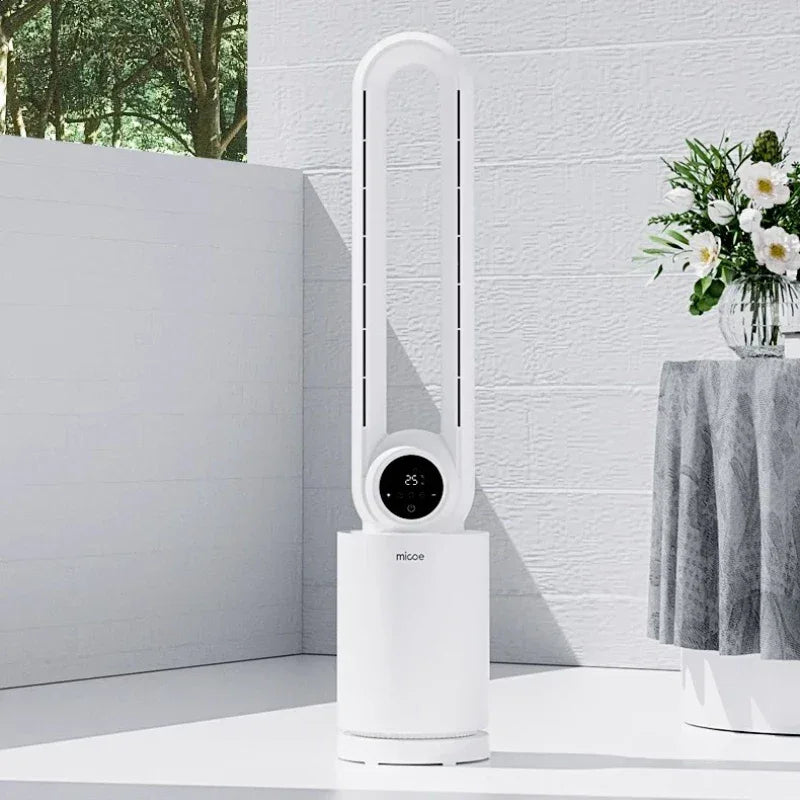 12-Speed Touch Control Bladeless Fan‌ Removable Washable Grille Tip-Over Protection Energy Efficient Cooling Tower Living Rooms