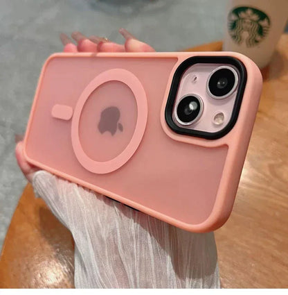 Luxury Wireless Charge Magsafe Transparent Phone Case For iPhone 11 12 13 14 15 16 Pro Max Plus Magnetic Matte Bumper Cover