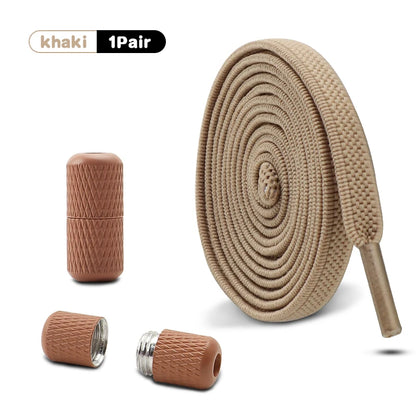 Metal Capsule Buckle Shoelaces without ties Sneaker Flats Elastic Laces Kids Adult Quick Lace On/Off Shoelace 1Pair/2Pair