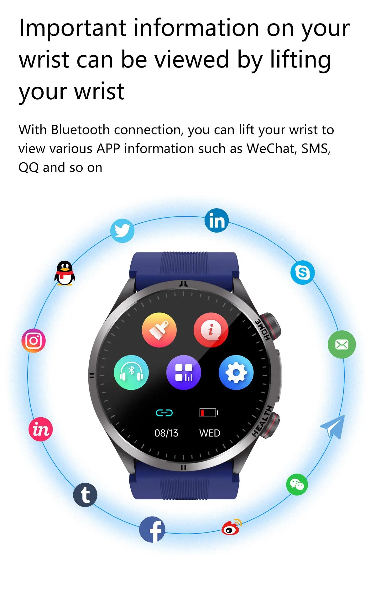 New Blood pressure Non-invasive Health Monitor Airbag Sports Smart Watches ECG+PPG Precise 1.43-inch AMOLED Calls Smartwatch NFC