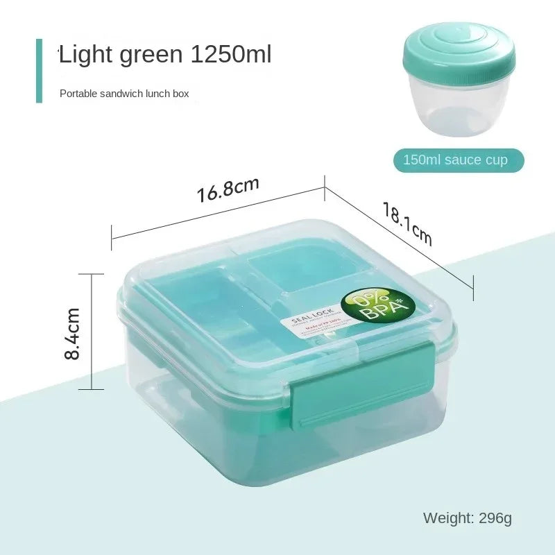 Portable Handle Design Double Layer Lunch Box Compartment Bento Boxes Students Toddler Bento Containers Outdoor Salad Picnic Box