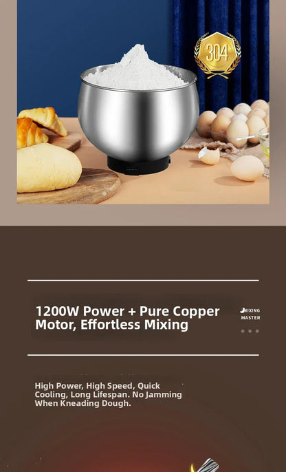 Stand Mixer – Home Kitchen Machine with Dough Hook, Beater & Whisk, 1200W Powerful Motor for Baking/Cooking, Tilt-Head Design