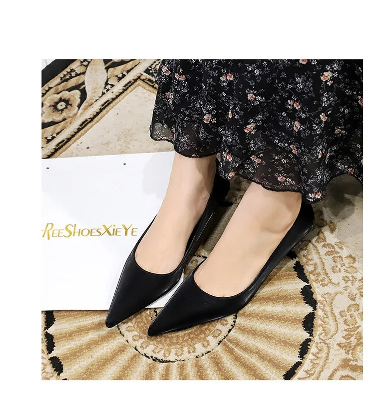 BIGTREE Shoes Women 4.5 Cm Heels Pointed Toe Woman Pumps Fashion Kitten Heels Large Size 34-43 Sexy Mid Heeled Female Shoes 2026