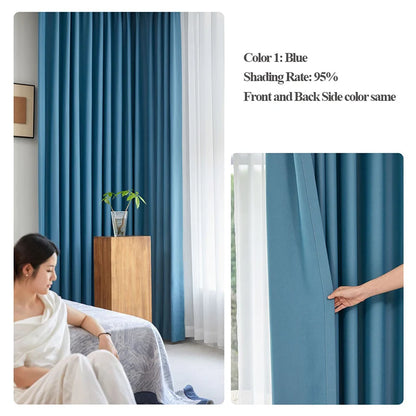 Custom size 300cm Height 80-95% shading Rate Blackout Curtain for Bedroom Window Living Room Drapes,Front and Back Color Same