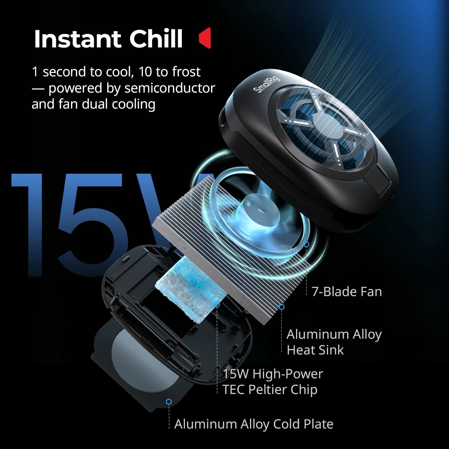 SmallRig Universal Cooling Mobile Phone Cage for iPhone 17 16/Android Smartphones w 2-in-1 USB-C Audio Adapter Power Bank Holder