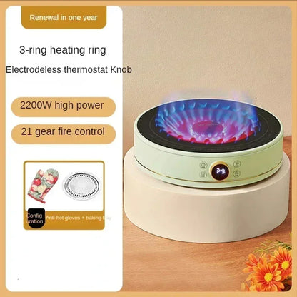 New Electric Ceramic Stove Home Mini Tea Cooker 2000W High Power Induction Cooktop Round Induction Cooker Kitchen Appliances 인덕션