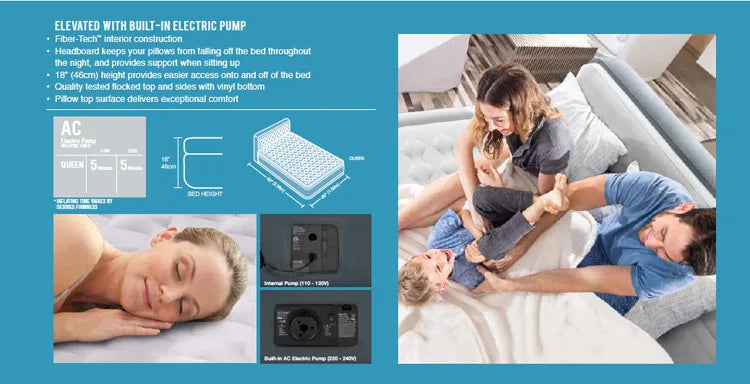 Order Online King Size Bed Inflatable Airbed Sleeping Intex Beds Air Bed Mattress with Pump
