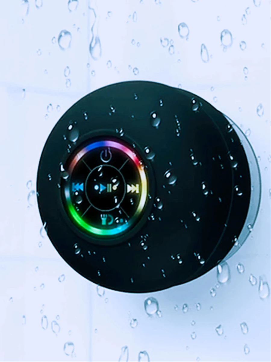 2025 Waterproof Wireless Led Bluetooth Speaker Large Suction Cup Bathroom Mini Portable Speakers Outdoor Sport Stereo Speakers