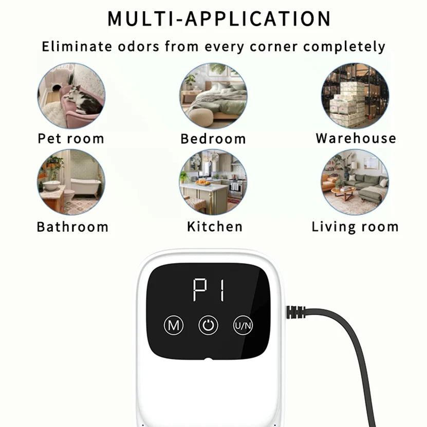 Air Purifier for Home Ozone Generator Negative Ion Remove Bad Smells Smoke Odor Air Cleaner for Bathroom Toilet Kitchen Pets