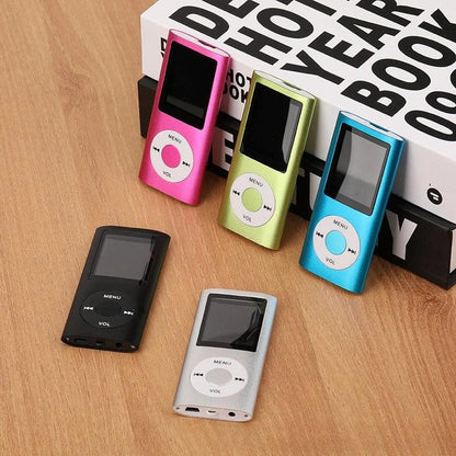 MP3 Player with Earphone Data Cable Stylish Multifunctional Lossless Sound Slim 1.8 Inch LCD Screen Portable MP3 Music Players