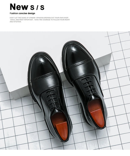 High Quality Brogues Wedding Leather Shoes Men Classic Formal Office Casual Business Shoes Man Social Oxford Men's Dress Shoes
