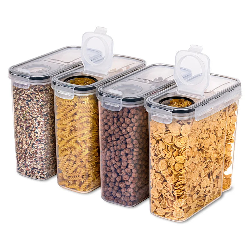 Food Storage Containers with Lids Stackable Treat Box Containers for Kitchen Pantry Organization Containers for Rice Dispenser