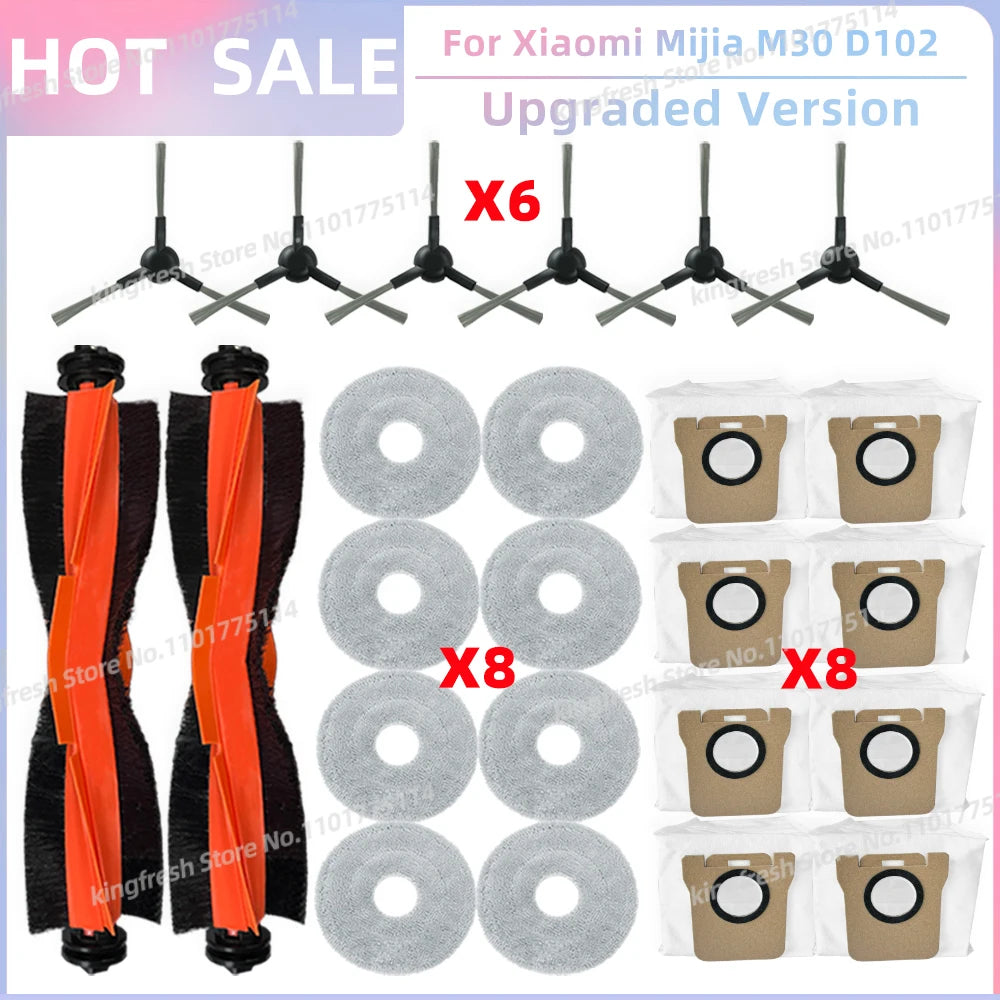 Fit For Xiaomi Mijia M30 D102, Xiaomi X20 Pro D102GL / X20 Max D109GL Parts Main Side Brush Filter Mop Cloth Dust Bag
