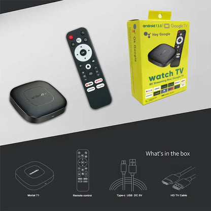 Smart TV Box 8GB 128GB Android 14 ATV Allwinner H313 Google Assistant 8K Video 4k HDR10 Media Player T1 Very Fast Set Top Box