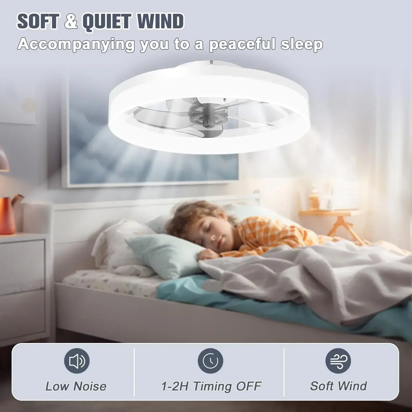 Modern Smart Fan With Lights Winter Infinitely Dimmable Summer Reversible Dual Modes For Living room Bedroom Kitchen