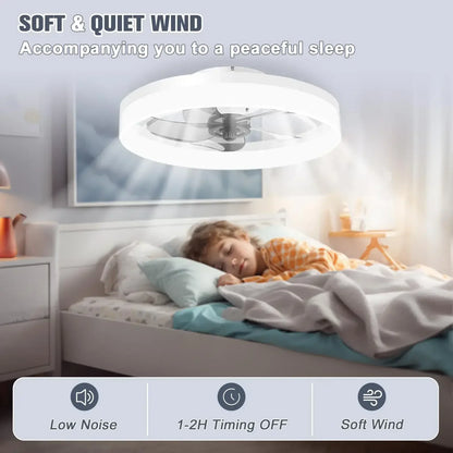 Modern Smart Fan With Lights Winter Infinitely Dimmable Summer Reversible Dual Modes For Living room Bedroom Kitchen