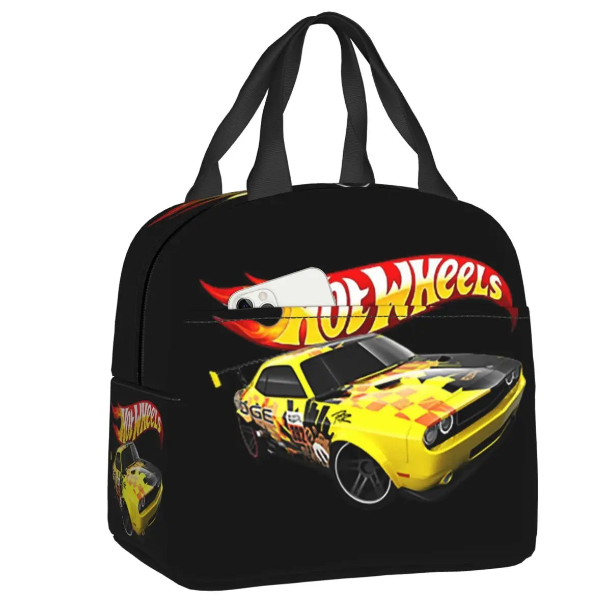 Custom Hot Wheels For Fans Thermal Insulated Lunch Bag Cartoon Sport Car Portable Lunch Container Travel Multifunction Food Box