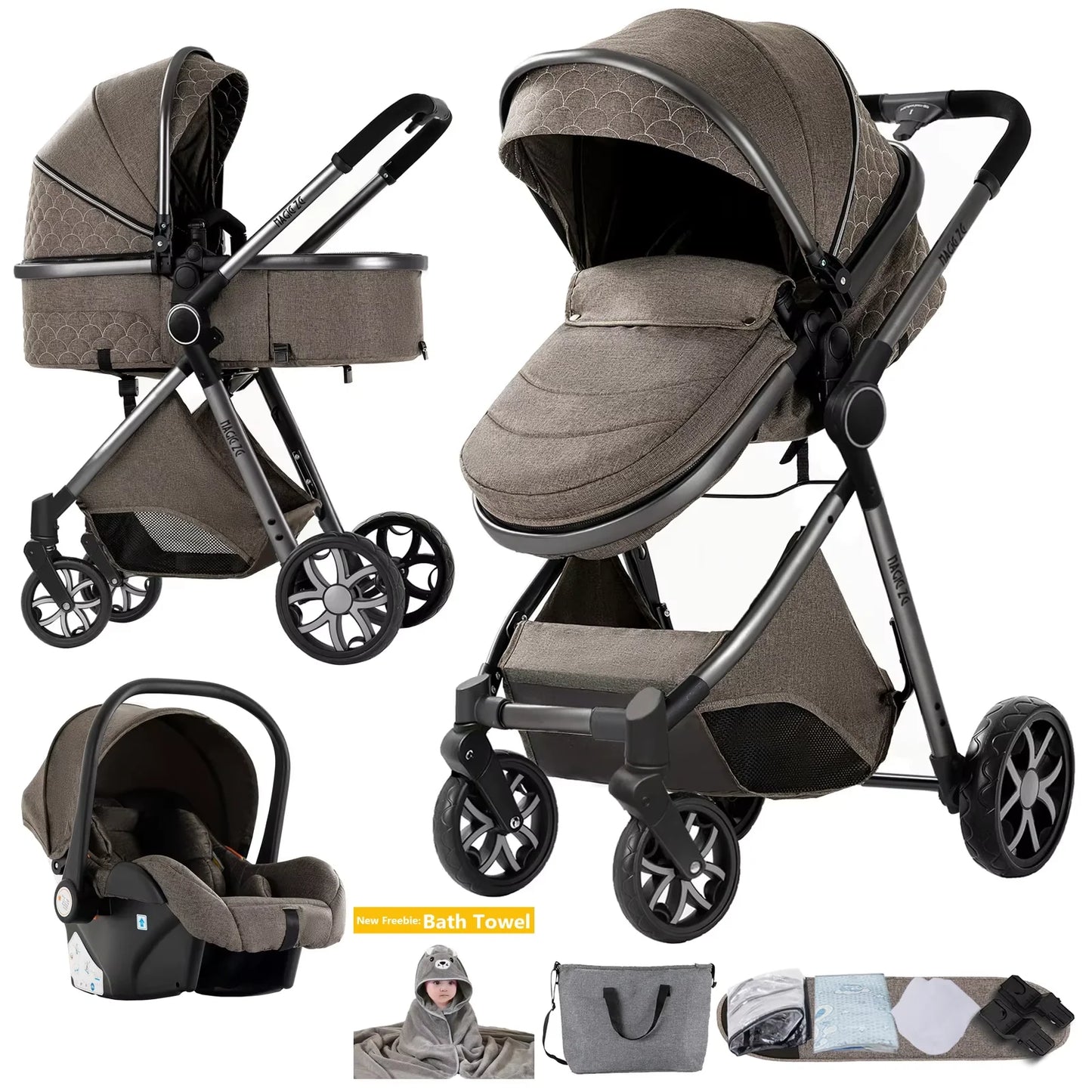 Baby Stroller 3 in 1 stroller lightweight strollers  Baby Carriage mutifunction strollers Baby newborn stroller mother kids