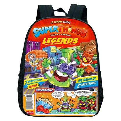 SuperThings Backpack Toddler Cartoon Schoolbag Boys Girls Kindergarten Bag Waterproof Kids Bookbag 12 Inch