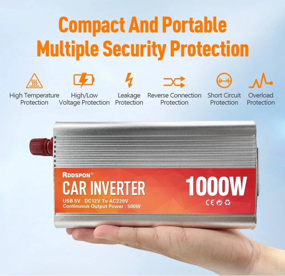 Car Inverter 12V 220V 200W-1000W AC Power Converter With 5V USB Sine Wave Car Inverter Charger Conversion Equipment
