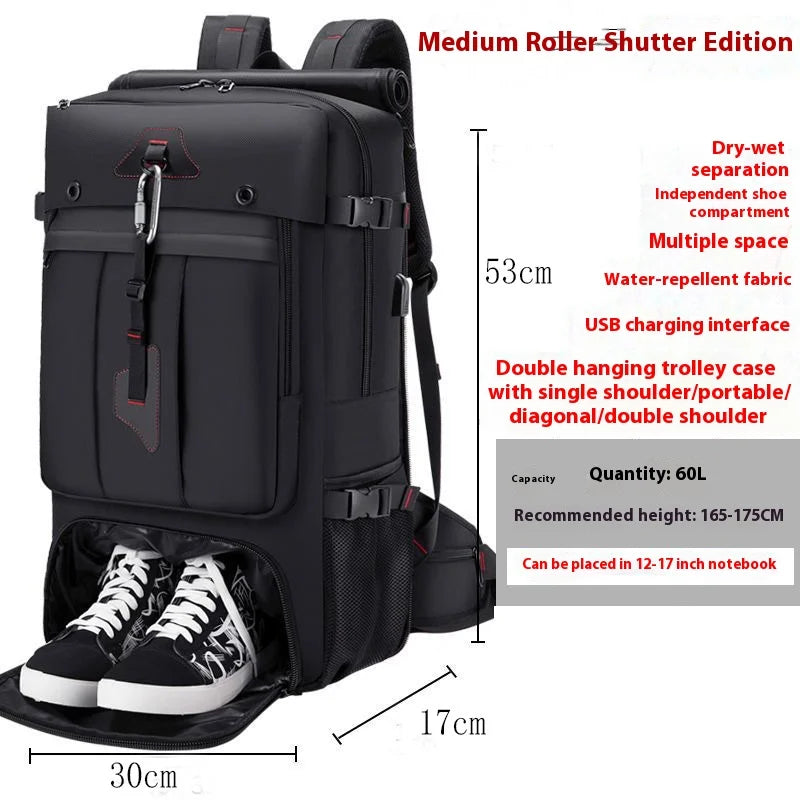 50L 70L Large Capacity Travel Backpack Luggage Sports Training Fitness Independent Shoes Storage Bag Laptop Bags