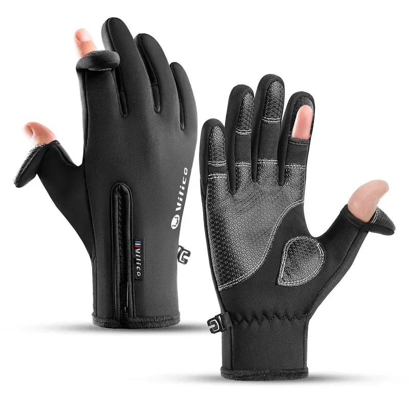 Vilico Warm Touchscreen Motorcycle Fishing Gloves Windproof Durable Anti‑Slip Waterproof Breathable for Autumn & Winter Cycling