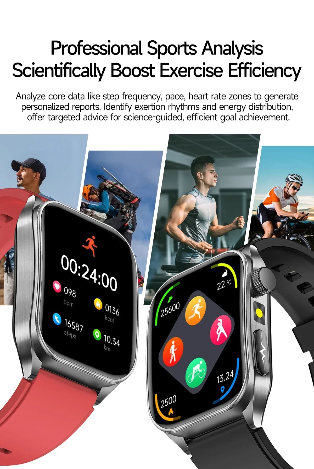 New 650nm Dual probe laser Health Smart Watch ECG+PPG Blood pressure Uric Acid Blood lipids AMOLED Physical therapy Smartwatches