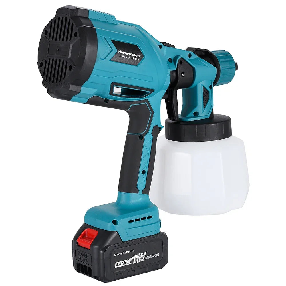 Heimerdinger Cordless Paint Sprayer for Makita 18V Battery,1000ML Container HVLP Spray Paint Gun with Brushless Motor